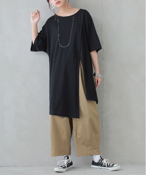 n'OrLABEL(ノアールレーベル)の「【廃盤】『アシメスリットチュニックカットソー』(Tシャツ/カットソー・レディース・ブラック/オフホワイト/ピンク/ミント・FREE)」の16枚目の写真