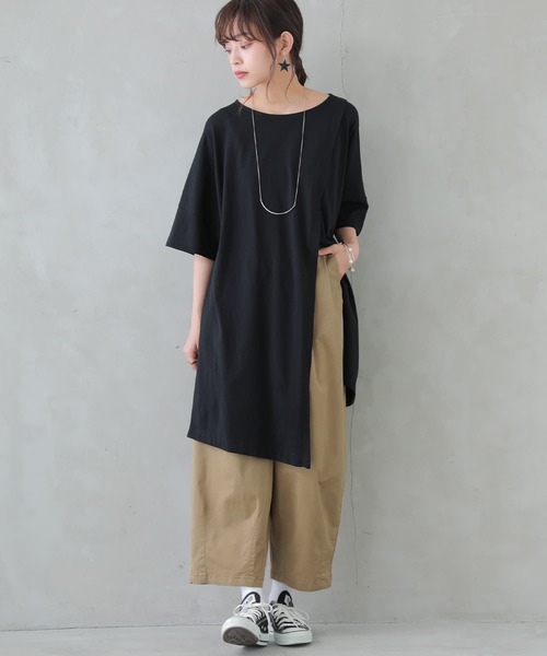 n'OrLABEL(ノアールレーベル)の「【廃盤】『アシメスリットチュニックカットソー』(Tシャツ/カットソー・レディース・ブラック/オフホワイト/ピンク/ミント・FREE)」の18枚目の写真