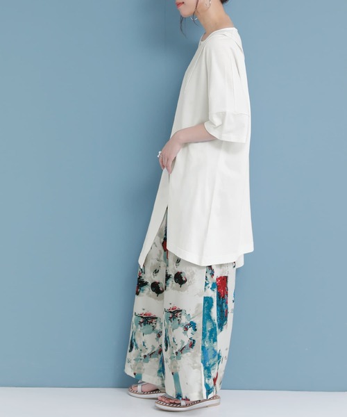 n'OrLABEL(ノアールレーベル)の「【廃盤】『アシメスリットチュニックカットソー』(Tシャツ/カットソー・レディース・ブラック/オフホワイト/ピンク/ミント・FREE)」の6枚目の写真