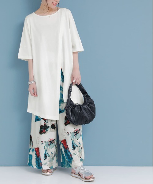 n'OrLABEL(ノアールレーベル)の「【廃盤】『アシメスリットチュニックカットソー』(Tシャツ/カットソー・レディース・ブラック/オフホワイト/ピンク/ミント・FREE)」の9枚目の写真