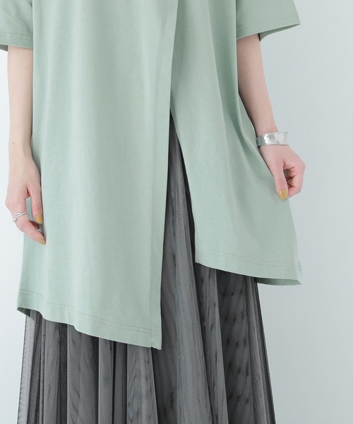 n'OrLABEL(ノアールレーベル)の「【廃盤】『アシメスリットチュニックカットソー』(Tシャツ/カットソー・レディース・ブラック/オフホワイト/ピンク/ミント・FREE)」の12枚目の写真