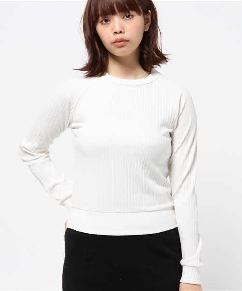 OUTLET(アウトレット)の「【who's who Chico】トタンテレコ長袖プルオーバー(Tシャツ/カットソー・レディース・ブラック/グレー/ホワイト・FREE)」の2枚目の写真