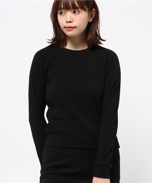 OUTLET(アウトレット)の「【who's who Chico】トタンテレコ長袖プルオーバー(Tシャツ/カットソー・レディース・ブラック/グレー/ホワイト・FREE)」の1枚目の写真