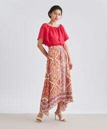 エスニックプリントフレアスカート