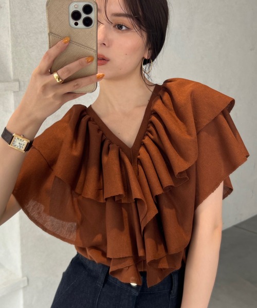 Lily Brown - リリーブラウン✳️新品ピンクフリルニットプル