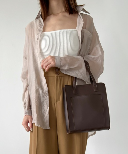 Loueme(ルエム)の「フェイクレザースクエアショルダーバッグ(ショルダーバッグ・レディース・アイボリー/ブラウン/ベージュ/ブラック・FREE)」の14枚目の写真