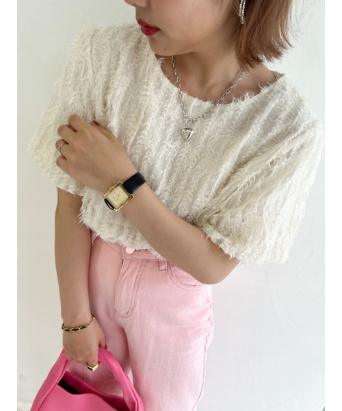 JUMELLE（ジュメロ）の「フェザージャガードトップ（シャツ/ブラウス・レディース・ベージュ/ピンク・FREE）」の18枚目の写真