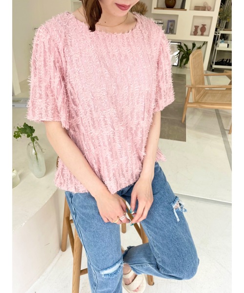 JUMELLE（ジュメロ）の「フェザージャガードトップ（シャツ/ブラウス・レディース・ベージュ/ピンク・FREE）」の20枚目の写真