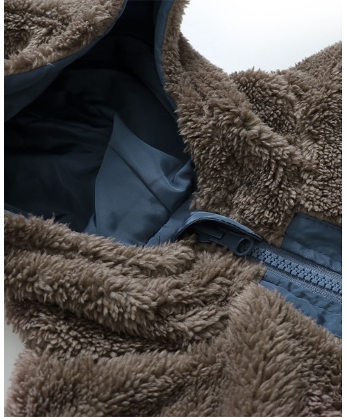 KRIFF MAYER Kid's Collection（クリフメイヤーキッズコレクション）の「リバーシブル ボア 2way アウトドア キャンプ（ひっくりパーカー）（その他アウター・キッズ・ブラック/ネイビー/カーキ/サックスブルー・120/130/140/150/160/170）」の15枚目の写真