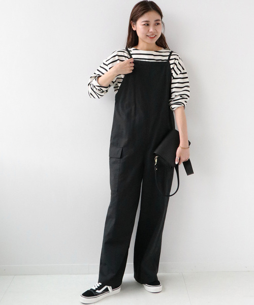 JOURNAL STANDARD relume(ジャーナルスタンダード レリューム)の「カーゴポケットサロペットパンツ(サロペット/オーバーオール・レディース・ブラック・FREE)」の9枚目の写真