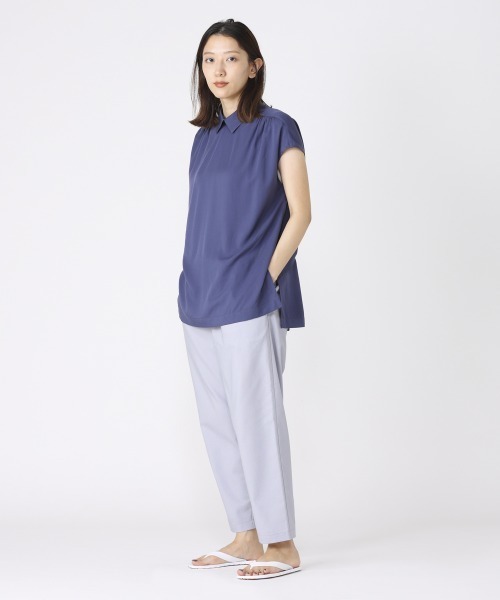 LA MARINE FRANCAISE(マリン フランセーズ)の「テンセルレーヨンプチ襟ブラウス(シャツ/ブラウス・レディース・ブラック/ベージュ/ネイビー・FREE)」の4枚目の写真