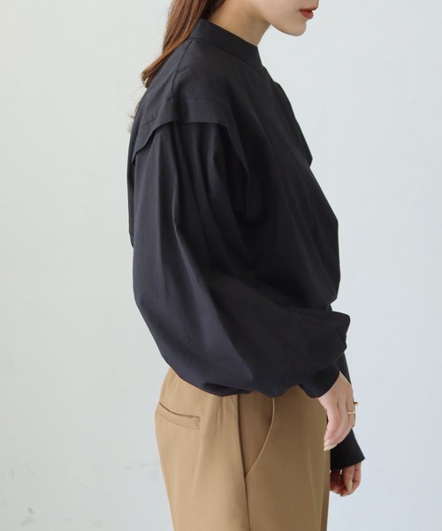 cheriella（シェリエラ）の「【cheriella】WEB限定バルーンスリーブコットンブラウス（シャツ/ブラウス・レディース・ブラック/オフホワイト・M）」の13枚目の写真
