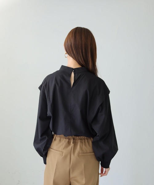 cheriella（シェリエラ）の「【cheriella】WEB限定バルーンスリーブコットンブラウス（シャツ/ブラウス・レディース・ブラック/オフホワイト・M）」の6枚目の写真