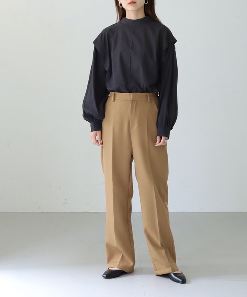 cheriella（シェリエラ）の「【cheriella】WEB限定バルーンスリーブコットンブラウス（シャツ/ブラウス・レディース・ブラック/オフホワイト・M）」の4枚目の写真