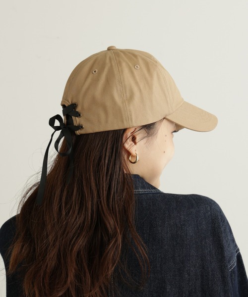 CIAOPANIC TYPY（チャオパニックティピー）の「ツイルレースアップキャップ（キャップ・レディース・レッド/ブラック/ベージュ/マスタード・ONE SIZE）」の3枚目の写真
