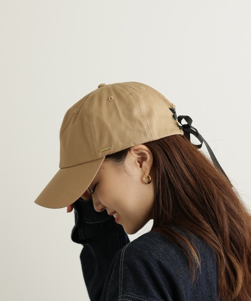 CIAOPANIC TYPY（チャオパニックティピー）の「ツイルレースアップキャップ（キャップ・レディース・レッド/ブラック/ベージュ/マスタード・ONE SIZE）」の9枚目の写真