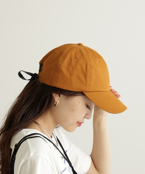 CIAOPANIC TYPY（チャオパニックティピー）の「ツイルレースアップキャップ（キャップ・レディース・レッド/ブラック/ベージュ/マスタード・ONE SIZE）」の12枚目の写真