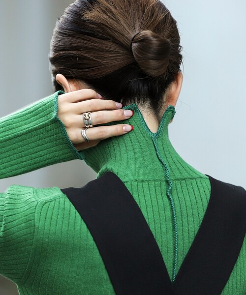 coen（コーエン）の「［洗える］もちふわワイドリブタートルニット#（ニット/セーター・レディース・マスタード/オフホワイト/ブラック/ケリー/コバルトブルー/オレンジ・L/M）」の3枚目の写真