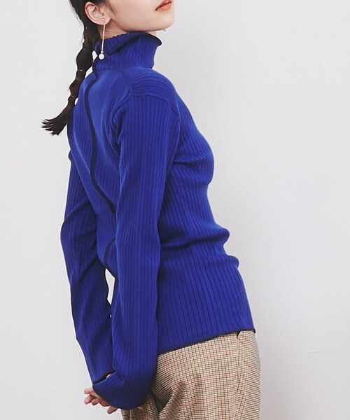 coen（コーエン）の「［洗える］もちふわワイドリブタートルニット#（ニット/セーター・レディース・マスタード/オフホワイト/ブラック/ケリー/コバルトブルー/オレンジ・L/M）」の4枚目の写真