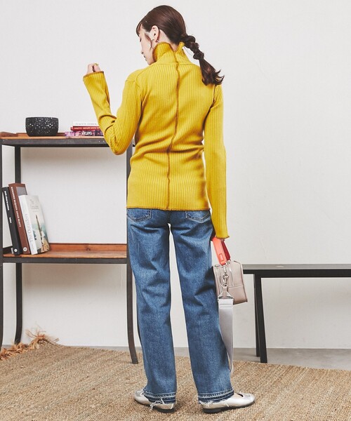 coen（コーエン）の「［洗える］もちふわワイドリブタートルニット#（ニット/セーター・レディース・マスタード/オフホワイト/ブラック/ケリー/コバルトブルー/オレンジ・L/M）」の21枚目の写真