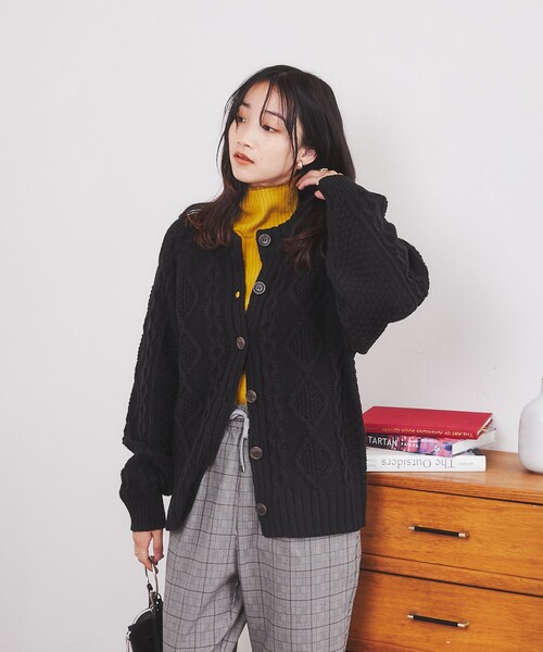 coen（コーエン）の「［洗える］もちふわワイドリブタートルニット#（ニット/セーター・レディース・マスタード/オフホワイト/ブラック/ケリー/コバルトブルー/オレンジ・L/M）」の20枚目の写真