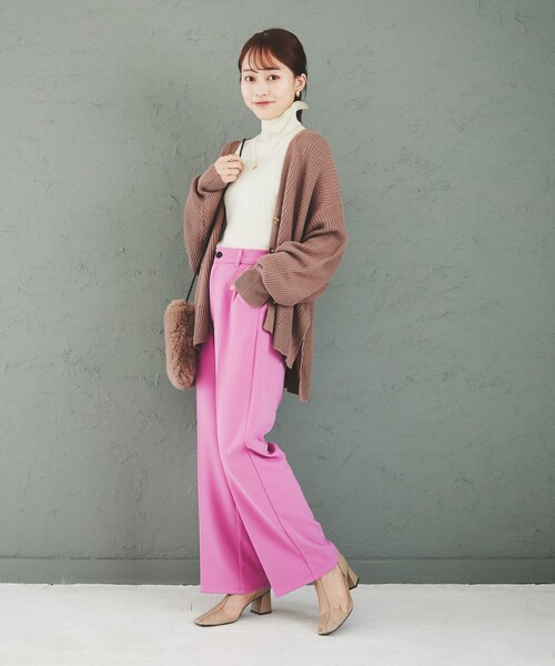 coen（コーエン）の「［洗える］もちふわワイドリブタートルニット#（ニット/セーター・レディース・マスタード/オフホワイト/ブラック/ケリー/コバルトブルー/オレンジ・L/M）」の16枚目の写真