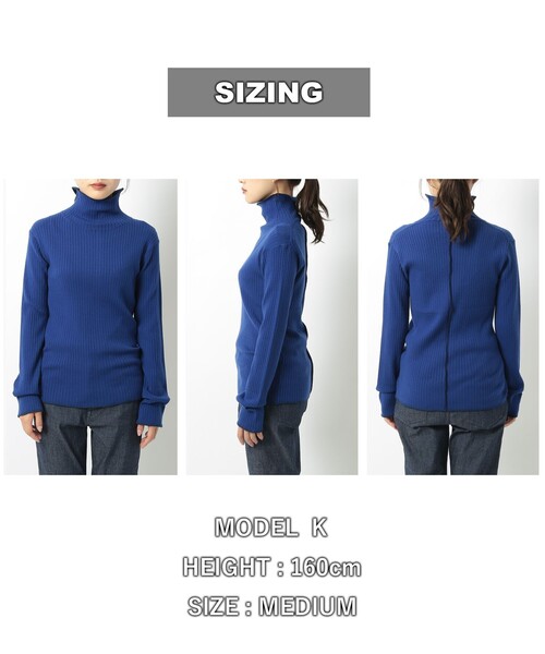 coen（コーエン）の「［洗える］もちふわワイドリブタートルニット#（ニット/セーター・レディース・マスタード/オフホワイト/ブラック/ケリー/コバルトブルー/オレンジ・L/M）」の15枚目の写真