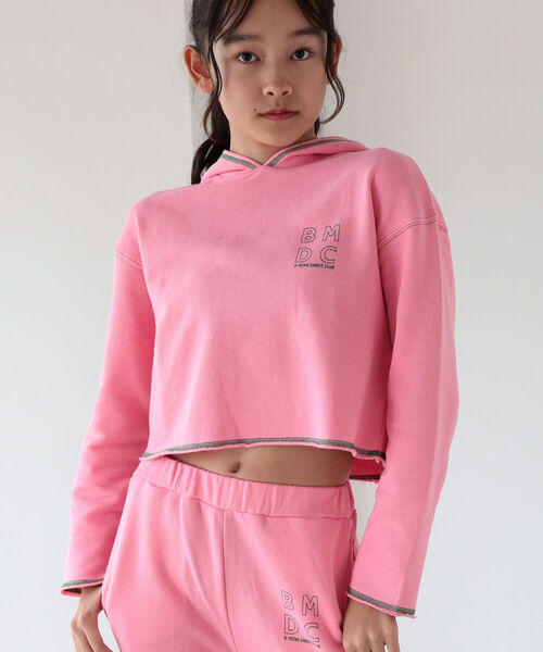 B:MING by BEAMS(ビーミングバイビームス)の「B:MING by BEAMS / カットオフ フーディー(130~160cm)(パーカー・キッズ・ホワイト/ピンク・130/140/150/160)」の9枚目の写真