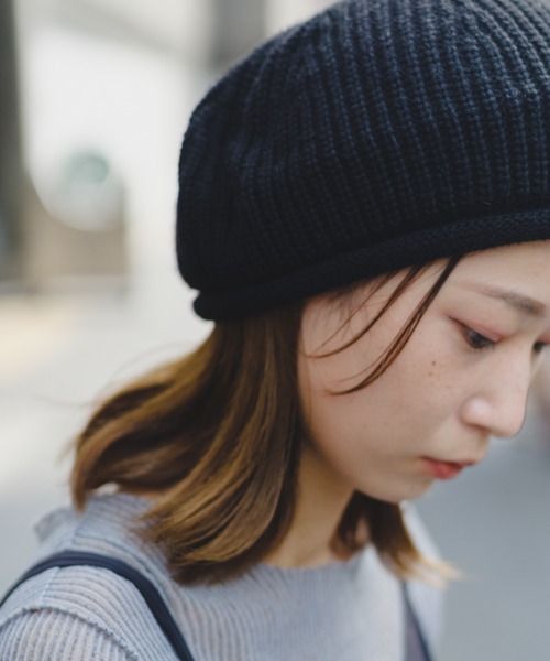 Kastane(カスタネ)の「【新色追加】ニットベレー帽(ハンチング/ベレー帽・レディース・ブラック/グリーン/グレー・FREE)」の8枚目の写真