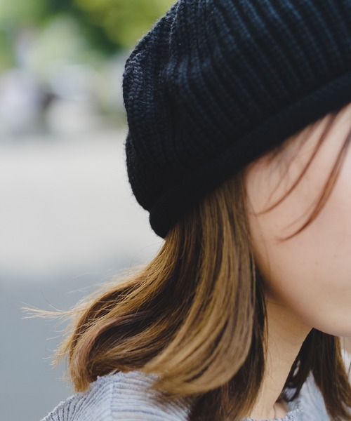 Kastane(カスタネ)の「【新色追加】ニットベレー帽(ハンチング/ベレー帽・レディース・ブラック/グリーン/グレー・FREE)」の9枚目の写真