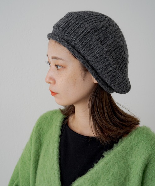 Kastane(カスタネ)の「【新色追加】ニットベレー帽(ハンチング/ベレー帽・レディース・ブラック/グリーン/グレー・FREE)」の15枚目の写真