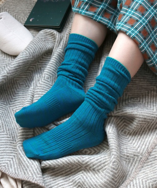 TAWARA（タワラ）の「メリノウール　ルーズソックス（ソックス/靴下・レディース・マスタード/ピンク/ブラック/杢グレー/レッド/グリーン/ターコイズブルー/オレンジ/ネイビー・S/M）」の5枚目の写真