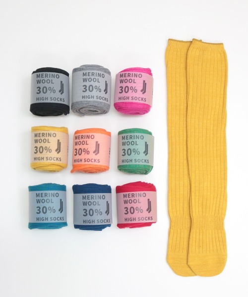 TAWARA（タワラ）の「メリノウール　ルーズソックス（ソックス/靴下・レディース・マスタード/ピンク/ブラック/杢グレー/レッド/グリーン/ターコイズブルー/オレンジ/ネイビー・S/M）」の10枚目の写真
