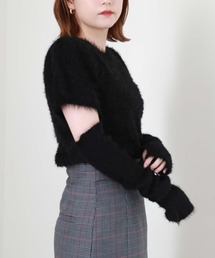 シャギーアームウォーマーニット