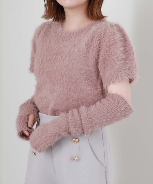 archives（アルシーヴ）の「シャギーアームウォーマーニット（ニット/セーター・レディース・アイボリー/ブラック/シルバーグレー/グレイッシュベージュ・MEDIUM）」の7枚目の写真