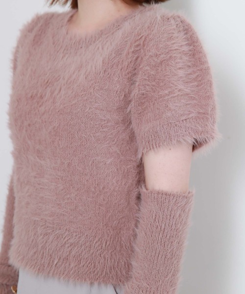 archives（アルシーヴ）の「シャギーアームウォーマーニット（ニット/セーター・レディース・アイボリー/ブラック/シルバーグレー/グレイッシュベージュ・MEDIUM）」の5枚目の写真