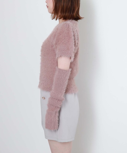 archives（アルシーヴ）の「シャギーアームウォーマーニット（ニット/セーター・レディース・アイボリー/ブラック/シルバーグレー/グレイッシュベージュ・MEDIUM）」の12枚目の写真