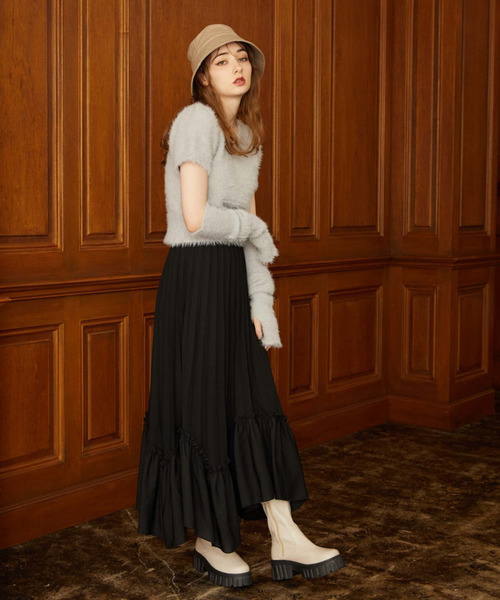 archives（アルシーヴ）の「シャギーアームウォーマーニット（ニット/セーター・レディース・アイボリー/ブラック/シルバーグレー/グレイッシュベージュ・MEDIUM）」の16枚目の写真