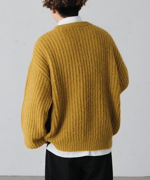 epnok（エプノック）の「モヘアライクルーズニット（ニット/セーター・メンズ・ダークグレー/マスタード/アイボリー/ブルーグリーン・SMALL/MEDIUM/LARGE）」の7枚目の写真