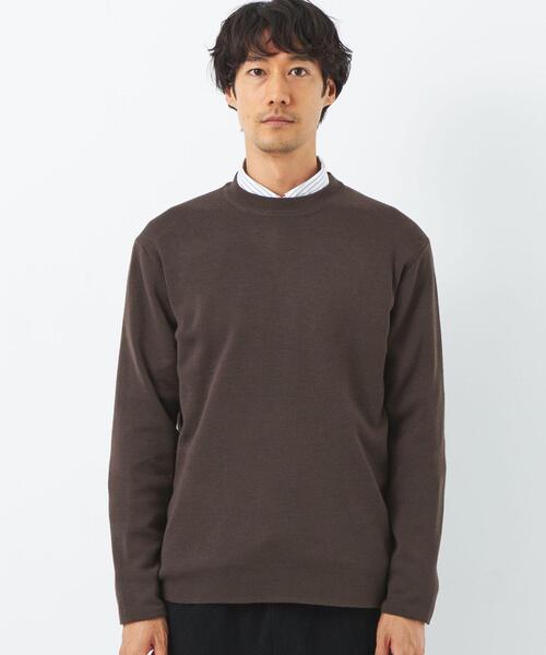 green label relaxing（グリーンレーベルリラクシング）の「クリーン 総針 クルーニット　-ウォッシャブル・抗菌-（ニット/セーター・メンズ・ライトグレー/ダークブラウン/ワインレッド/ターコイズブルー・M/L/S/XL）」の7枚目の写真