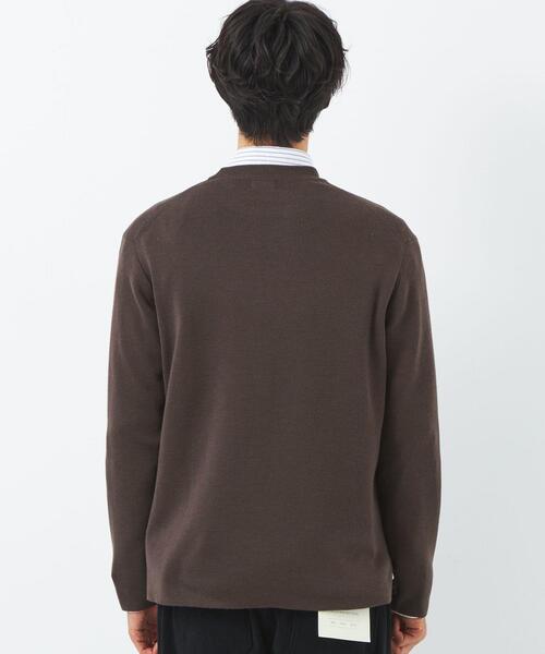 green label relaxing（グリーンレーベルリラクシング）の「クリーン 総針 クルーニット　-ウォッシャブル・抗菌-（ニット/セーター・メンズ・ライトグレー/ダークブラウン/ワインレッド/ターコイズブルー・M/L/S/XL）」の9枚目の写真