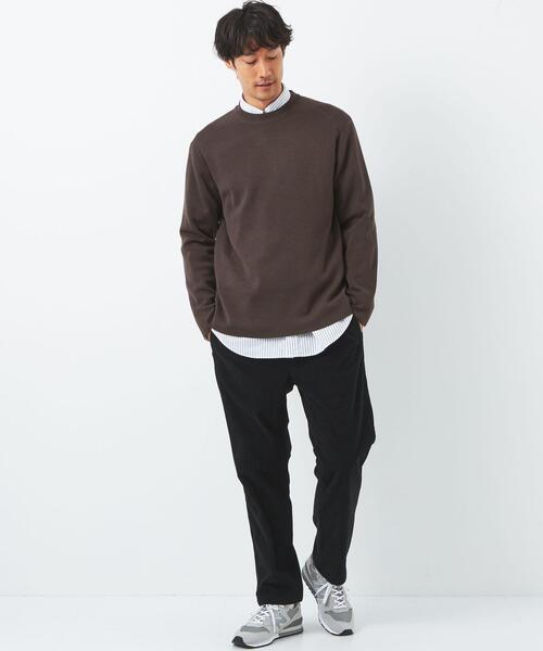 green label relaxing（グリーンレーベルリラクシング）の「クリーン 総針 クルーニット　-ウォッシャブル・抗菌-（ニット/セーター・メンズ・ライトグレー/ダークブラウン/ワインレッド/ターコイズブルー・M/L/S/XL）」の10枚目の写真