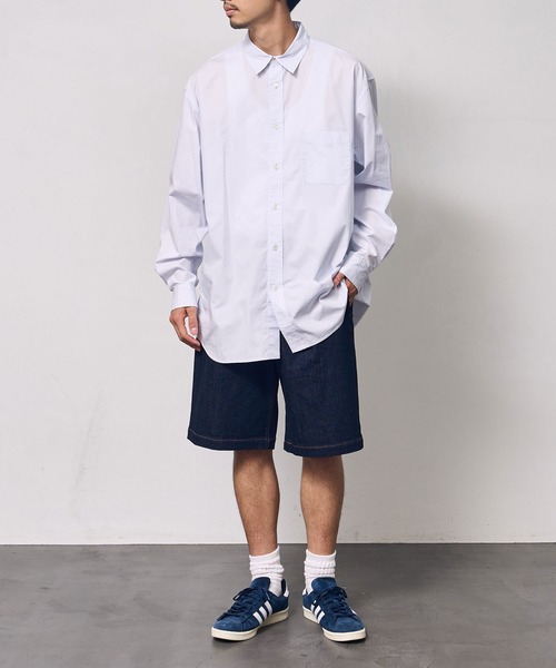 FREAK'S STORE(フリークスストア)の「ワンタックデニムバギーショーツ(デニムパンツ・メンズ・ネイビー/ブラック・マルチサイズ)」の3枚目の写真