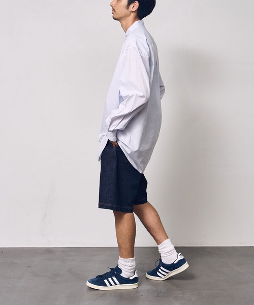 FREAK'S STORE(フリークスストア)の「ワンタックデニムバギーショーツ(デニムパンツ・メンズ・ネイビー/ブラック・マルチサイズ)」の4枚目の写真