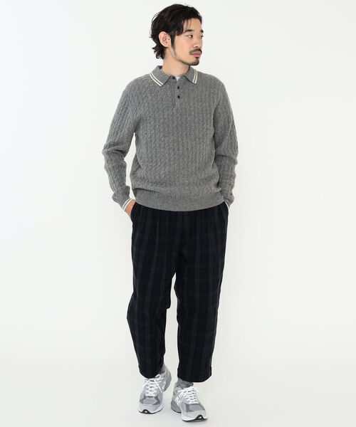 BEAMS PLUS（ビームスプラス）の「BEAMS PLUS / 9ゲージ ケーブル ニット ポロシャツ（ポロシャツ・メンズ・グレー/ベージュ/オレンジ系その他7・LARGE/MEDIUM/X-LARGE/SMALL）」の18枚目の写真