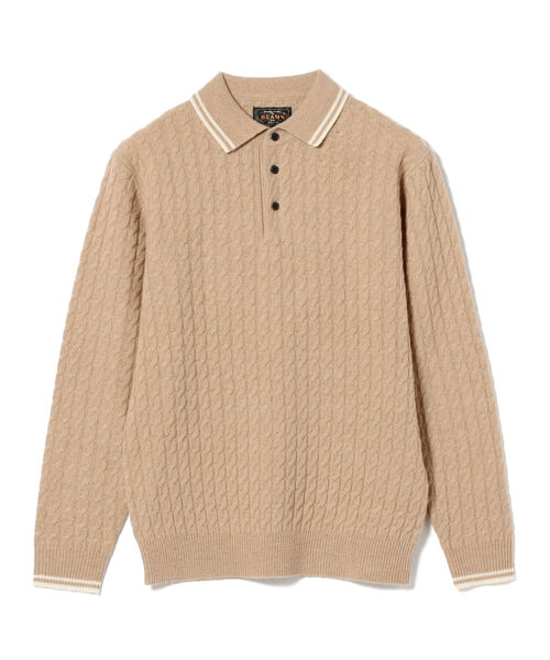 BEAMS PLUS（ビームスプラス）の「BEAMS PLUS / 9ゲージ ケーブル ニット ポロシャツ（ポロシャツ・メンズ・グレー/ベージュ/オレンジ系その他7・LARGE/MEDIUM/X-LARGE/SMALL）」の10枚目の写真