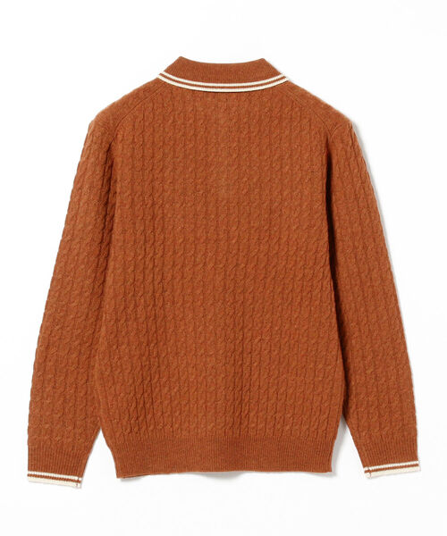 BEAMS PLUS（ビームスプラス）の「BEAMS PLUS / 9ゲージ ケーブル ニット ポロシャツ（ポロシャツ・メンズ・グレー/ベージュ/オレンジ系その他7・LARGE/MEDIUM/X-LARGE/SMALL）」の6枚目の写真
