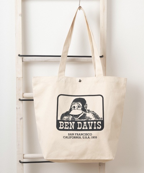 BEN DAVIS（ベンデイビス）の「【BEN DAVIS/ベンデイビス】ブランドロゴ キャンバス トートバッグ（トートバッグ・レディース・ブラック/オフホワイト・ONE SIZE）」の2枚目の写真