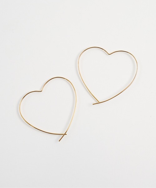 SIGNAL(シグナル)の「【SIGNAL / シグナル】 Heart Pierce 40mm/ ハートフープピアス(ピアス(両耳用)・レディース・シルバー/ゴールド・FREE)」の6枚目の写真