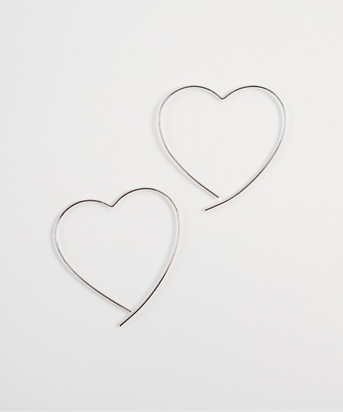 SIGNAL(シグナル)の「【SIGNAL / シグナル】 Heart Pierce 40mm/ ハートフープピアス(ピアス(両耳用)・レディース・シルバー/ゴールド・FREE)」の5枚目の写真